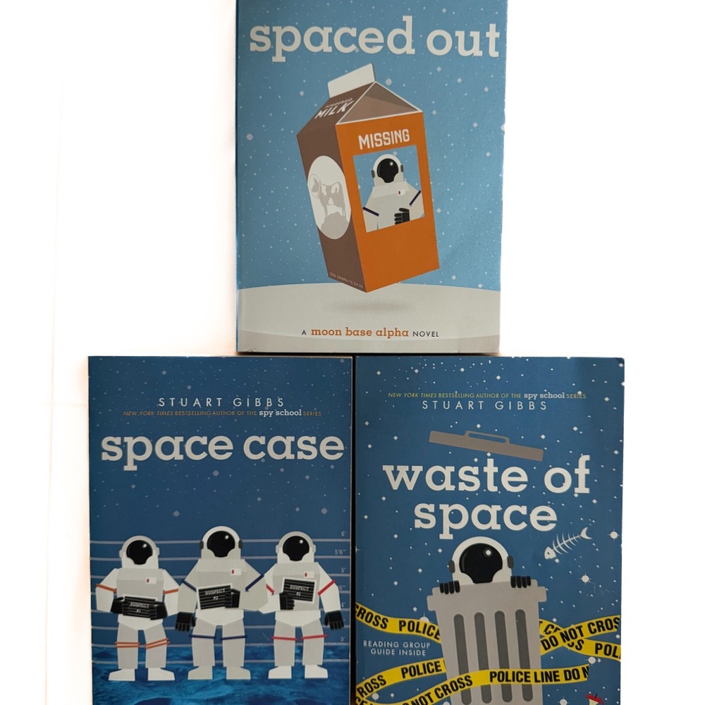 Stuart Gibbs Moon Base Alpha Novel Set of 3 book